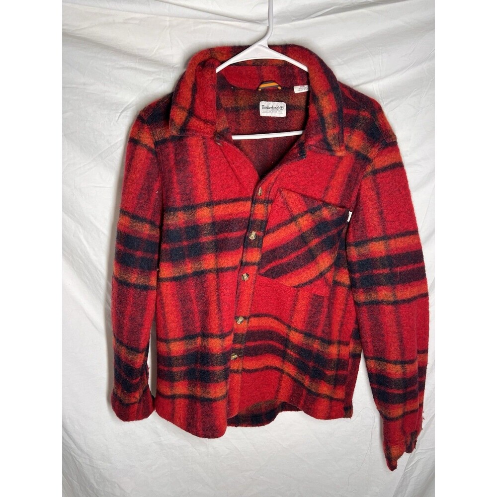 Timberland Men's Heavy Flannel Shirt Jacket M Plaid Lumberjack